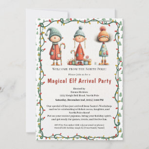 Welkom Elf Feest Aankomst Viering Noordpool Kaart