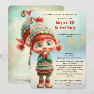 Welkom Elf Feest Aankomst Viering Noordpool Kaart