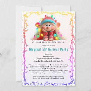 Welkom Elf Feest Aankomst Viering Noordpool Kaart