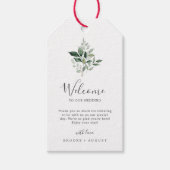 Welkom Emerald Greenery Wedding Cadeaulabel (Voorkant)