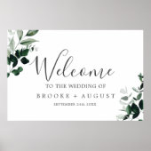 Welkom Emerald Greenery Wedding Poster (Voorkant)