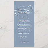 Welkom en Bedankt, Modern Dinner Bedankt Card Programma (Voorkant)