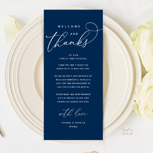 Welkom en Bedankt, Modern Dinner Bedankt Card Programma
