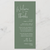 Welkom en Bedankt, Plaatsinstelling Dank u kaart (Voorkant)