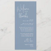 Welkom en Bedankt, Plaatsinstelling Dank u kaart (Voorkant)