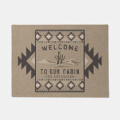 Welkom Familie Cabin Southwest Tribal Cactus Deurmat (Voorkant)