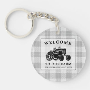 Welkom Familienaam Boerderij Tractor White Play Ro Sleutelhanger
