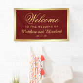 Welkom Faux Gold Foil Red Weddenschap Spandoek (Insitu)