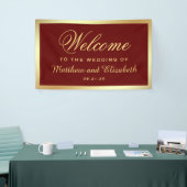 Welkom Faux Gold Foil Red Weddenschap Spandoek (Beurs)