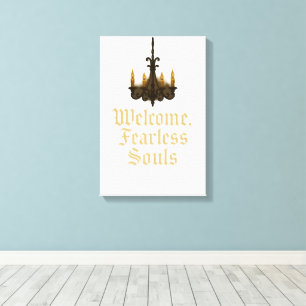 Welkom Fearless Souls Gotische kroonluchter muurku Canvas Afdruk