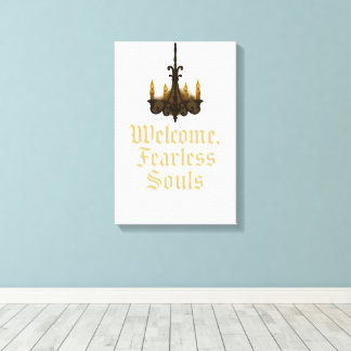 Welkom Fearless Souls Gotische kroonluchter muurku Canvas Afdruk