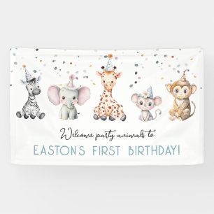 Welkom feest dieren safari jongen verjaardag spandoek