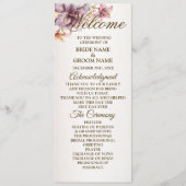 Welkom Feest Waterverf Boho Roze Bloemen Programma (Voorkant)