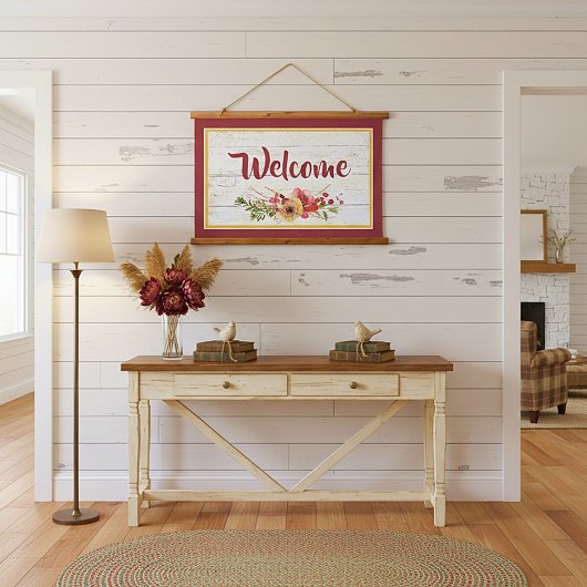 Welkom floral hangend wandkleed