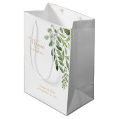 Welkom Foliage Gold Text voor bruiloft Medium Cadeauzakje (Voorkant Gekanteld)