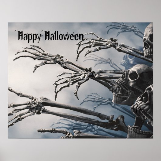 Welkom Foolish Mortals Zombie Skeleton Scary Poster (Voorkant)