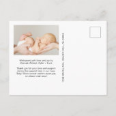 Welkom Foto Birth Aankondigingskaart (Achterkant)