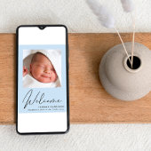 Welkom Foto Collage Baby Blue Birth Aankondiging