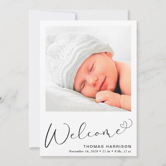 Welkom Foto's geboorteaankondiging Aankondiging (Voorkant)