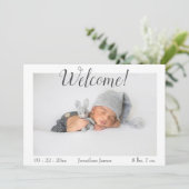 Welkom Fotoscript Stats Birth Announounding Aankondiging (Staand voorkant)