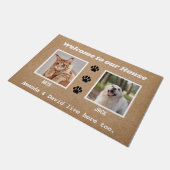 Welkom Funny Dogs House Custom 2 Pet Foto Deurmat (Schuin)