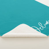 Welkom gast blauw groen sherpa deken (3/4)