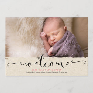 Welkom geboorteaankondiging aankondiging