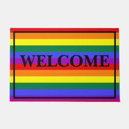 Welkom Gecombineerde kleuring LGBT-kleuren Deurmat
