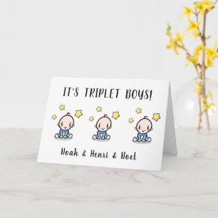 Welkom, gefeliciteerd met je triplet jongens, kaart