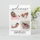 Welkom Genderneutraal foto Stats Birth Aankondiging (Staand voorkant)