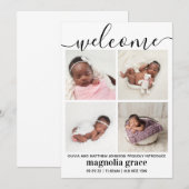 Welkom Genderneutraal foto Stats Birth Aankondiging (Voorkant / Achterkant)