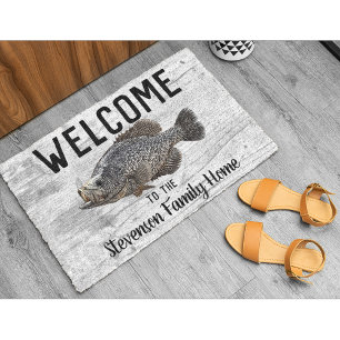 Welkom, Gevist Crappie Family Name Home Cottage Deurmat