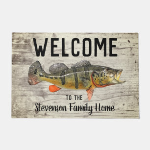 Welkom Gevist Peacock Bass Familienaam Home Deurmat
