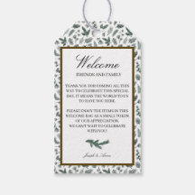 Welkom Gift Bag Label in Pine