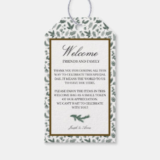 Welkom Gift Bag Label in Pine Cadeaulabel