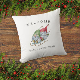 Welkom Gnome Sweet Home-kerstkledij Kussen
