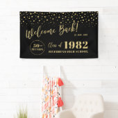 Welkom Gold- en Black Confetti-leestel Spandoek (Insitu)
