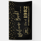 Welkom Gold- en Black Confetti-leestel Spandoek (Verticaal)