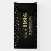 Welkom Gold- en Black Confetti-leestel Spandoek (Verticaal)