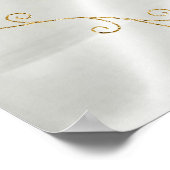 Welkom Gold Glitter, Witte Satin, Poster (Hoek)
