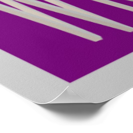 Welkom, grijs en paars design poster (Hoek)