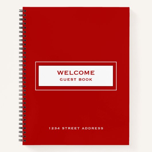 Welkom Guest Book Red Notitieboek (Voorkant)