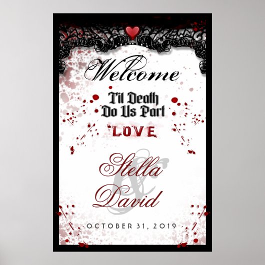 Welkom Halloween Wedding Poster Blood Splatter (Voorkant)