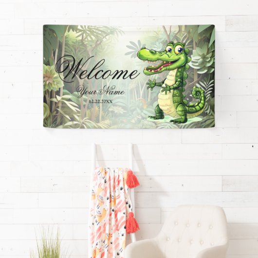 Welkom Happy Schattigee wilde krokodil Oerwoud Tre Spandoek (Insitu)