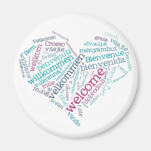 Welkom hart (veel talen) Magnet Magneet