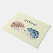 Welkom! Hedgehog vrienden Deurmat (Schuin)