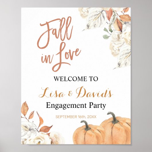Welkom herfst in Love Engagement Party Poster (Voorkant)