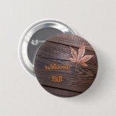 Welkom Herfst Leaf Button (Voorkant /achterkant)
