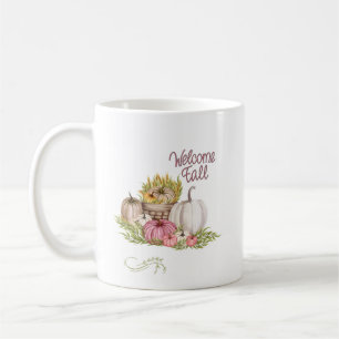 Welkom Herfst Pumpkins Flowers Koffiemok