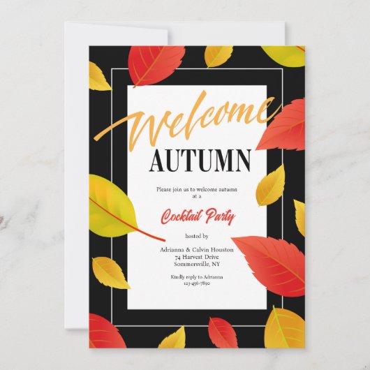 Welkom herfst trendy kaart (Voorkant)